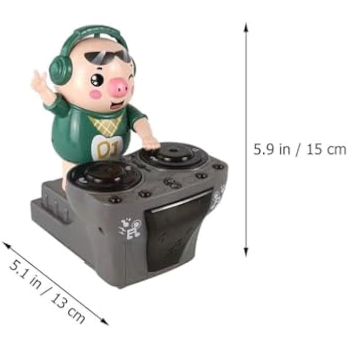 rayihni PORTABLE CHILDREN'S TOY ELECTRIC TOYS CHILDREN CORDLESS PLASTIC PIG DJ PLUSH MUSICAL CHILDREN'S TOY INTERESTING PIG SHAPE PORTABLE 15 X 13 X 10.5 CM - Image 5